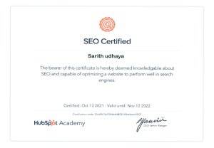 SEO certificate